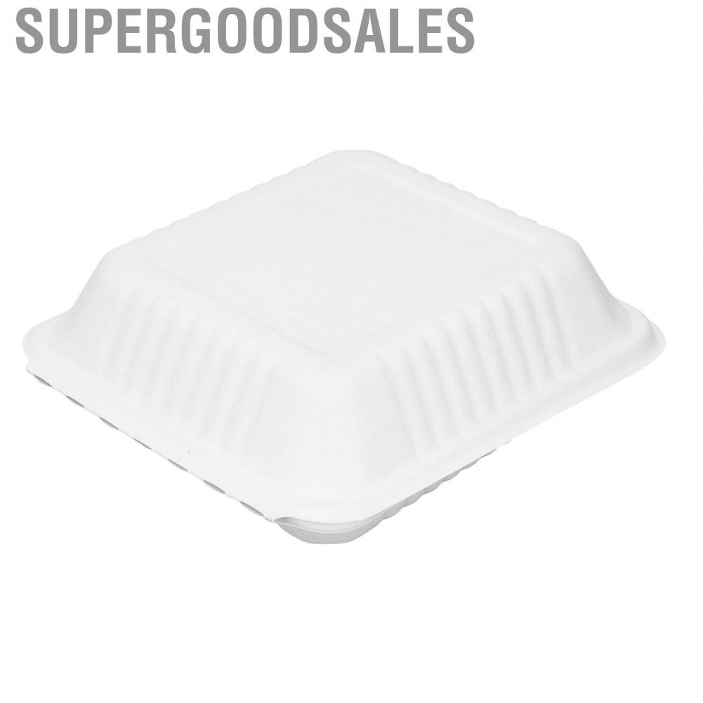 Supergoodsales Disposable  Boxes Take Out  Resistant Compostable Microwave Safe with Clamshell for Restaurants