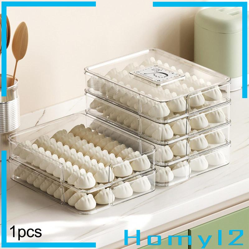 [HOMYL2] Dumplings Organizer Portable Persegi Panjang Mudah Dibersihkan Food Preservation Tray