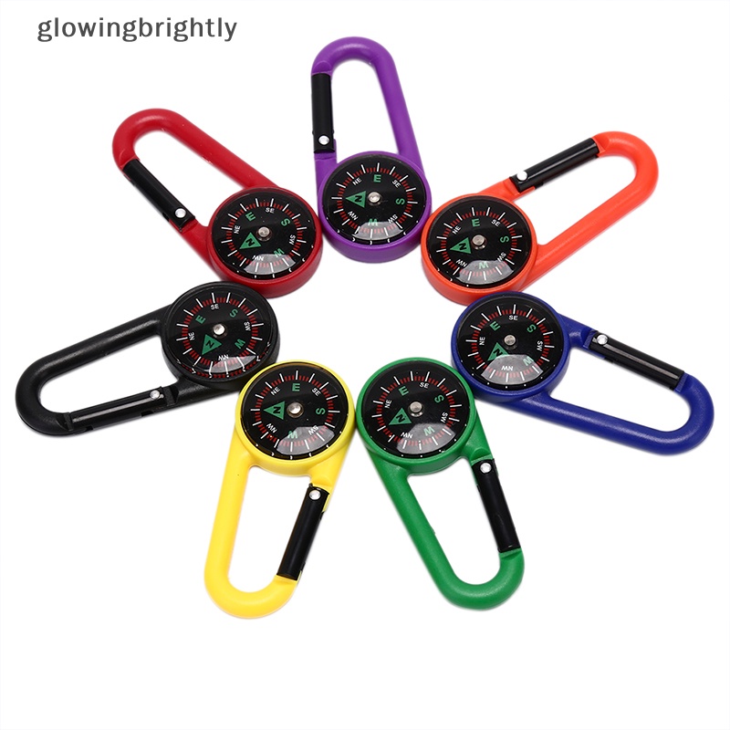 [glowingbrightly] Gantungan Kunci Portable Kompas Hiking Carabiner Kompas Outdoor Camping Ring Compass TFX
