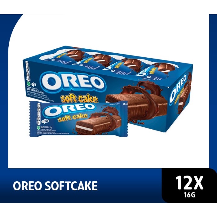 

Oreo Biskuit Soft Cake Bolu Coklat 1 Box Isi 12 pcs x @16gr