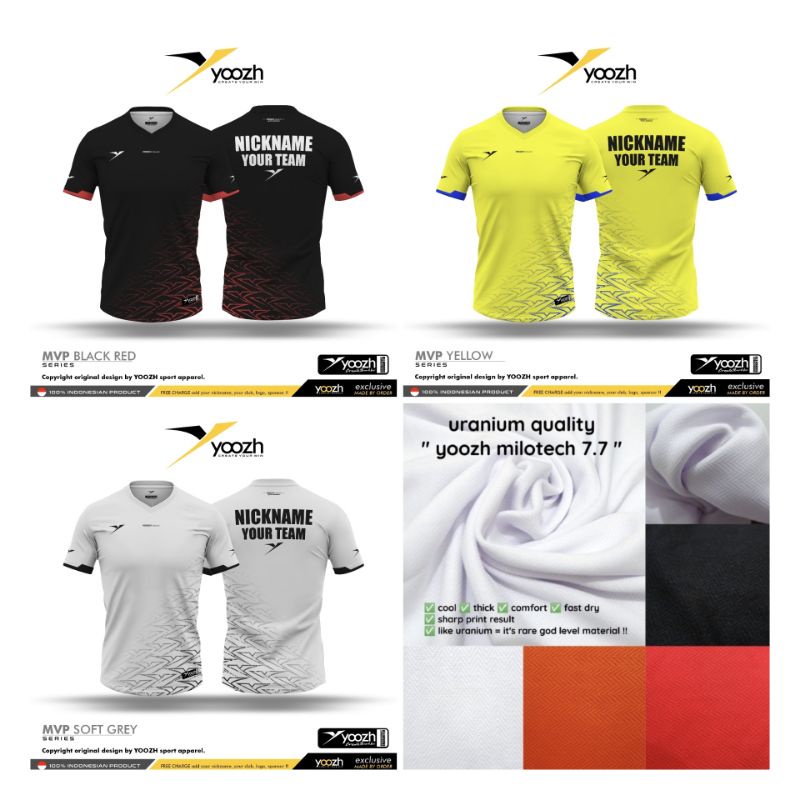 [ ANAK & DEWASA ] BAJU YOOZH MVP BAJU YOOZH KAOS BADMINTON VOLLY GOWES IMPORT PINGPONG JERSEY ORIGIN