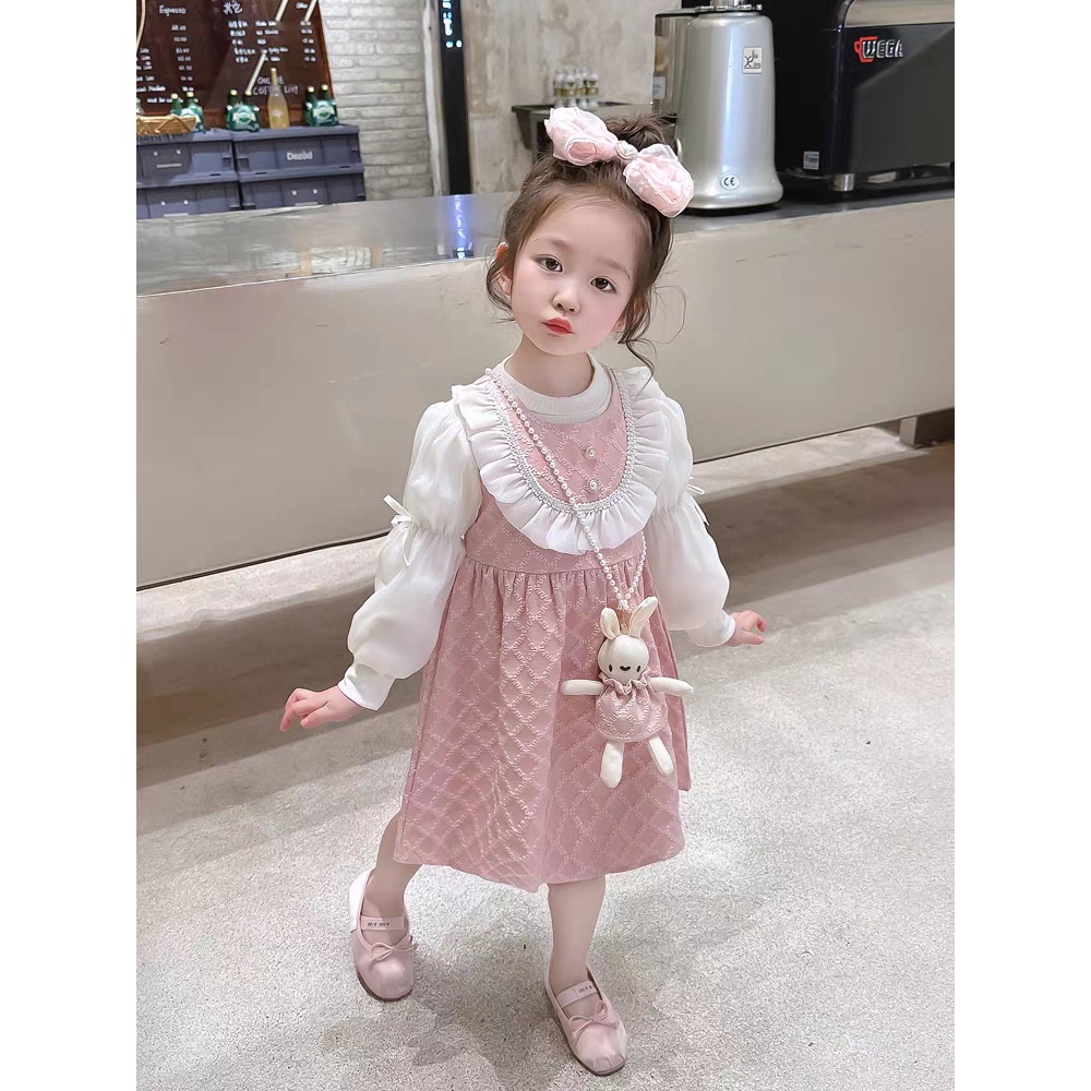 AS12WS [ FREE Acc ] 1-5 Tahun | Dress jhou shin  -  Dres import Korean Style Drees Casual Dress Anak Perempuan - Kiosbalitaaprillia