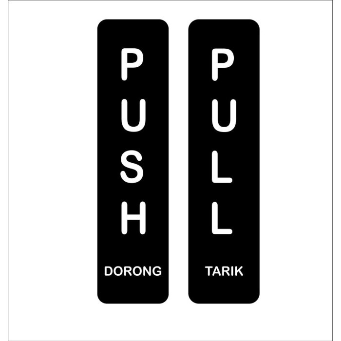 

1 Sepasang Sign Dorong Tarik Sign Board Akrilik Push Pull Door Cafe - Hitam