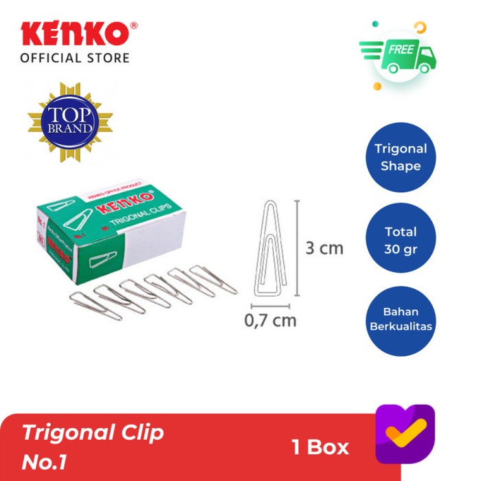 

Paper Clip Trigonal Kenko Penjepit Klip Kertas Dokumen Berkas DSS
