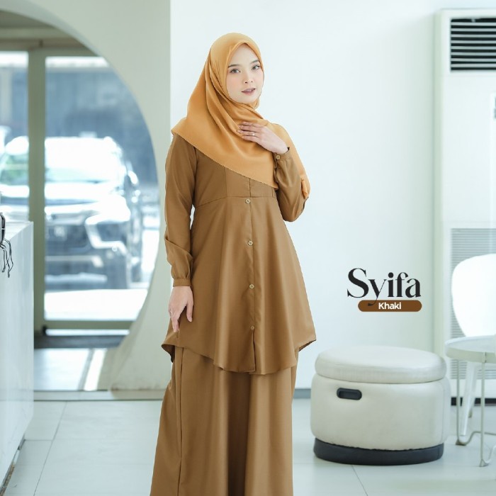 [[ PROMO MURAH ]] Syifa Dress by Maharrani Baju Pemda Baju Dinas Gamis Pemda Baju PNS - Khaki, M