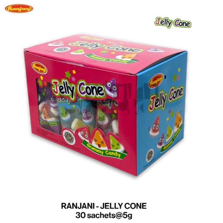 

RANJANI Permen Kenyal Jelly Cone 1 box isi 30 sachet x @5gr