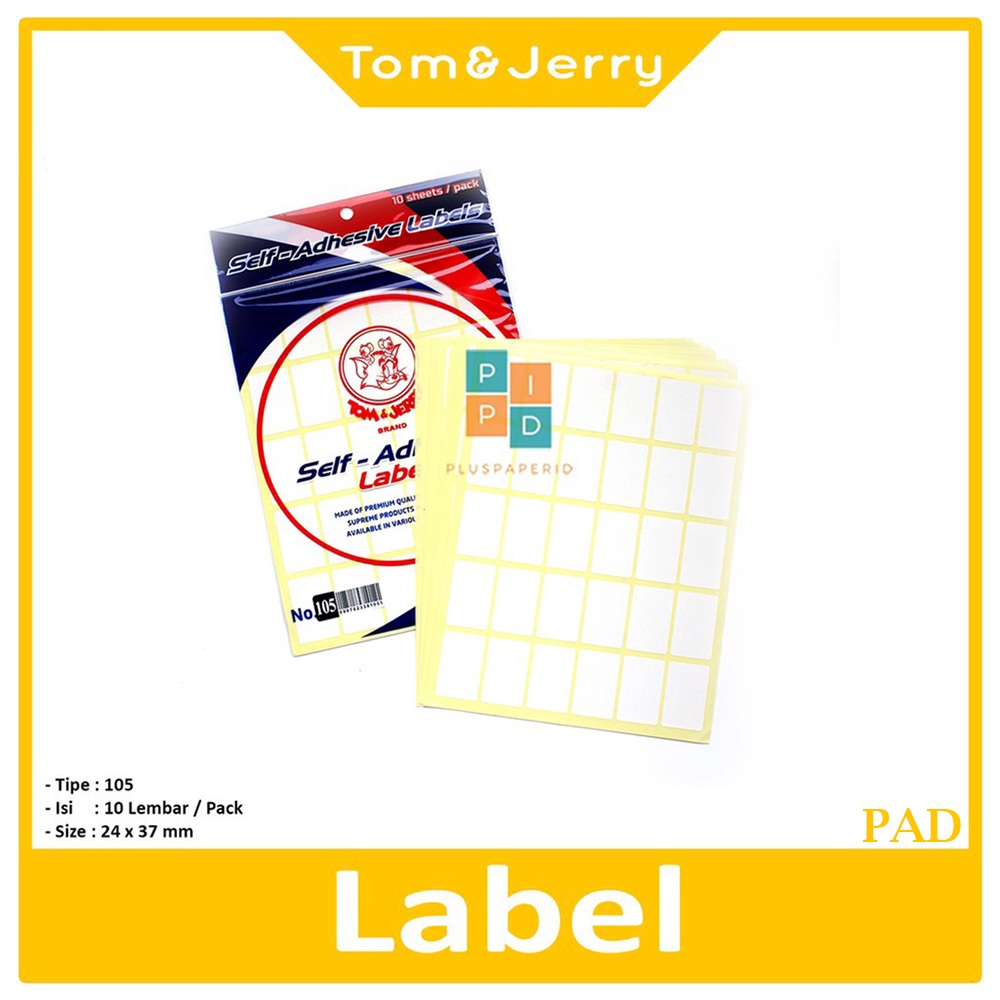 

TOM & JERRY - Label kertas Putih No. 105 - Pad