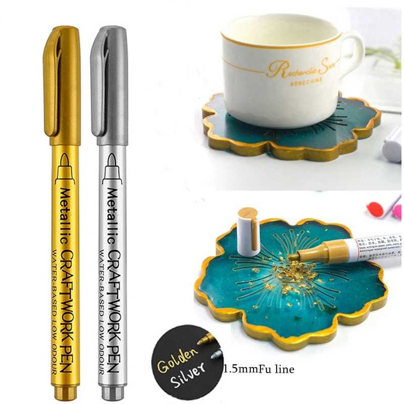 

[COD] Spidol Permanen Marker Metallic Chrome Gold Silver 1.5mm 4 PCS
