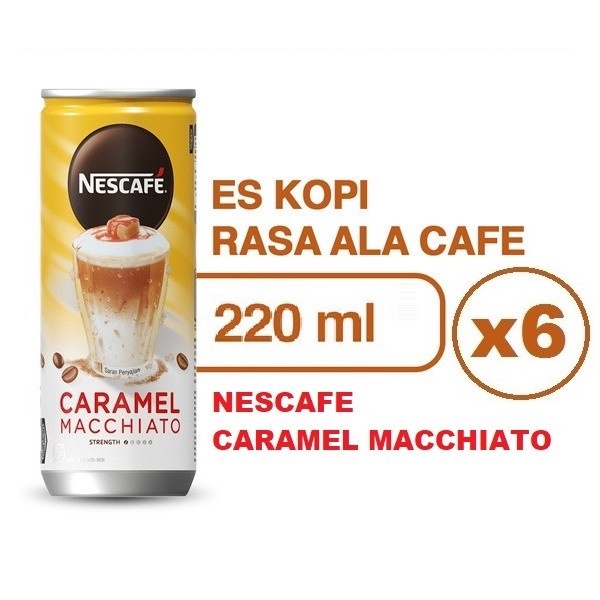 

Kopi Nescafe Kaleng CARAMEL MACCHIATO 1 PAKET isi 6 x @220ml
