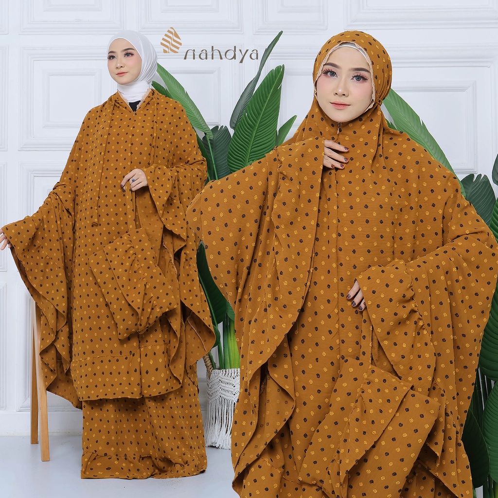 Nahdya - Mukena Dewasa Twotone Ayra Series 2in1 Premium Renda Rempel /Mukenah Terbaru