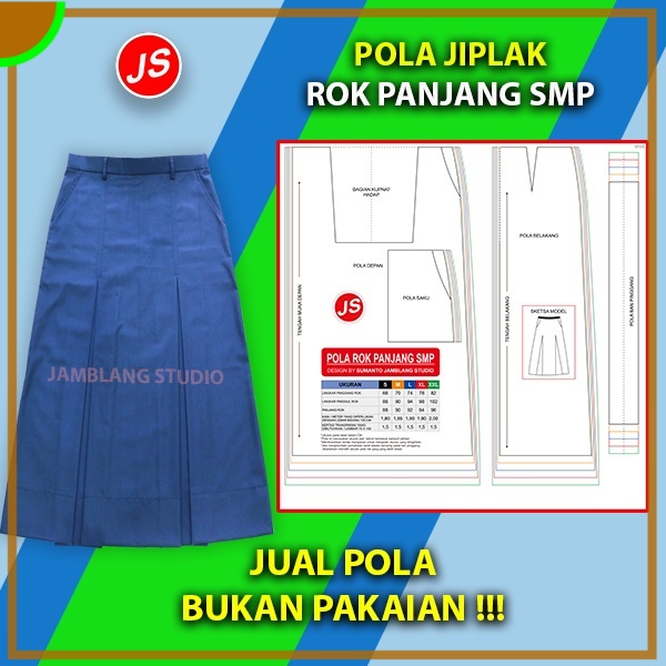 Pola Jiplak Rok Panjang SMP | Aneka Pola