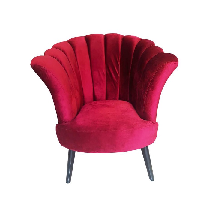 Sofa Single Seat Minimalis/ Sofa Scandinavian/ Sofa Retro Empuk Murah - Merah