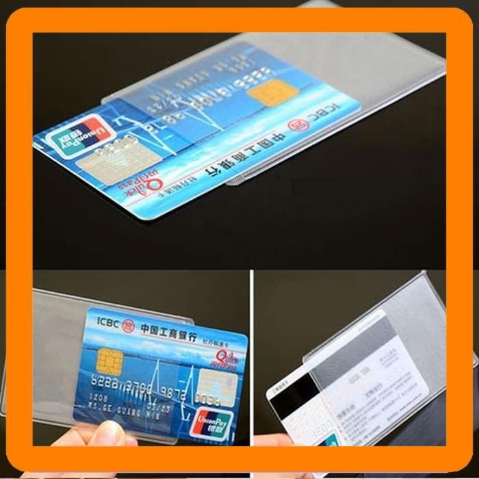 

Plastik pelindung ATM / SIM / KTP / Kartu Nama Cover pelindung card on