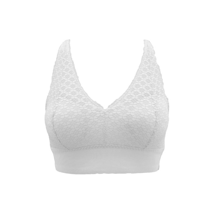 New Diskon COD Wacoal Mood Lovely Bralette YB 3428 ( Model Tanpa kawat ) - Abu-abu, L