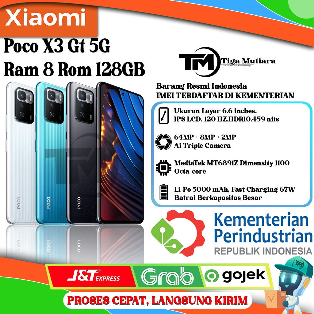 Xiaomi Poco X3 GT 5G Ram 8 Rom 128GB | 256GB