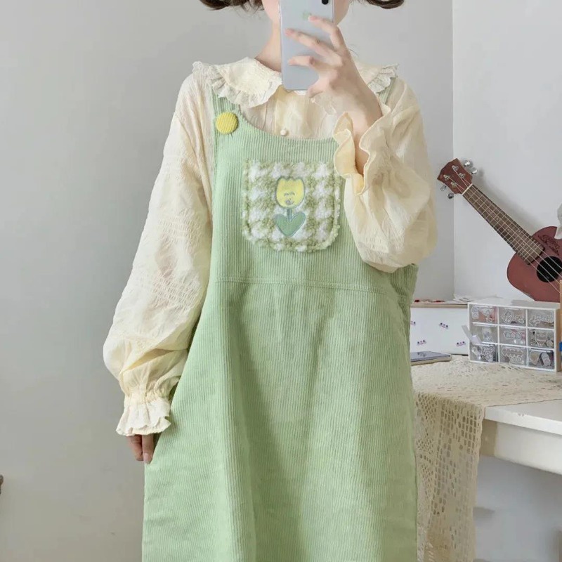 [ COD✅ ] Aroana Alesha Baju musim gugur versi Korea longgar gaya Jepang kemeja kerah boneka lembut +