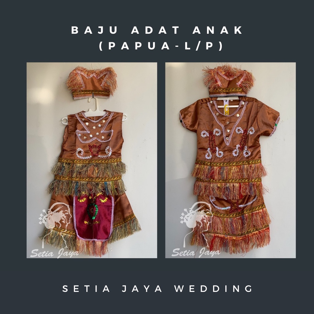 Baju Adat Anak Papua SD/ Baju Tarian Papua / Kostum Karnaval Papua