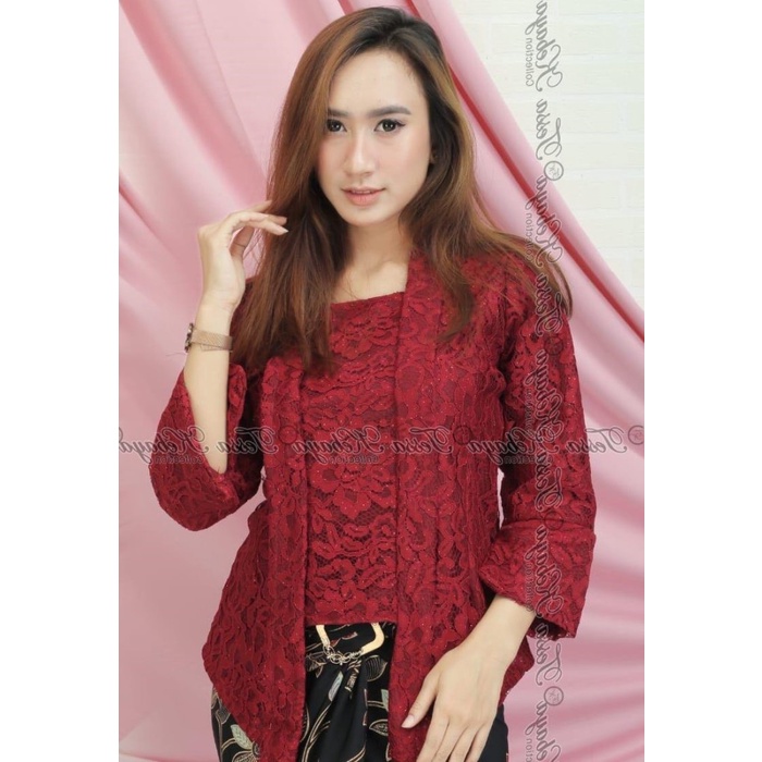 

New Trend Bisa COD Atasan Kutubaru Brukat Aneka Pilhan Warna Cantik - ATASAN MAROON, L