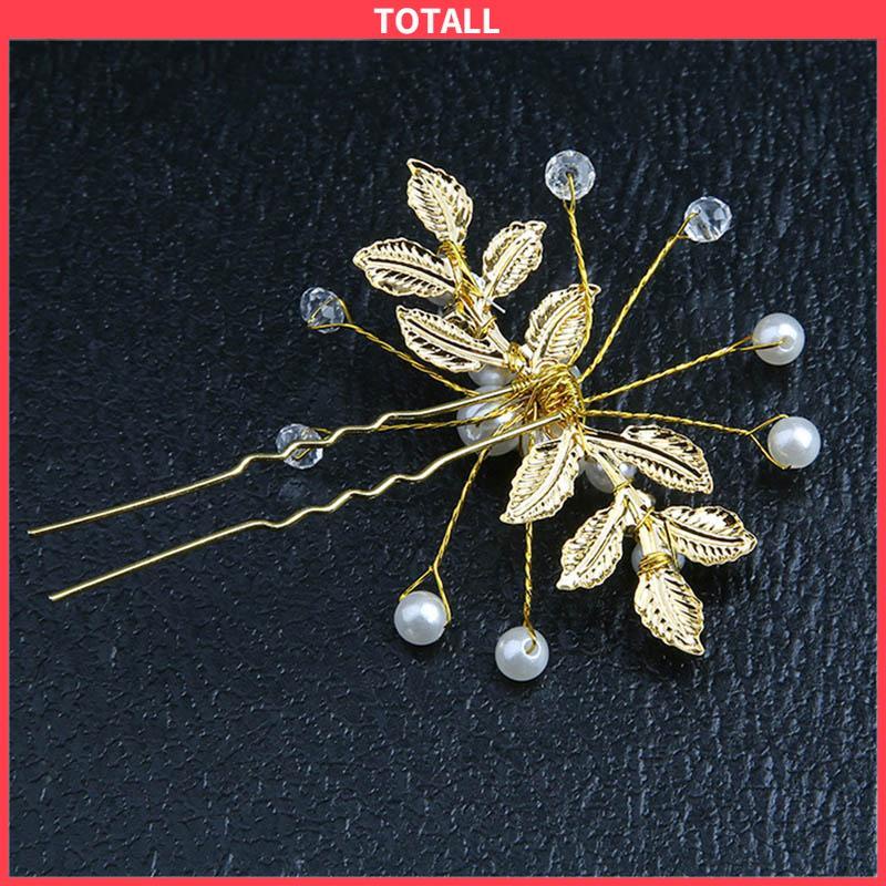 COD Hairpin Tusuk Konde Hairpiece Hiasan Sanggul Rambut Aksesoris Pengantin Bridal Wedding-Totall