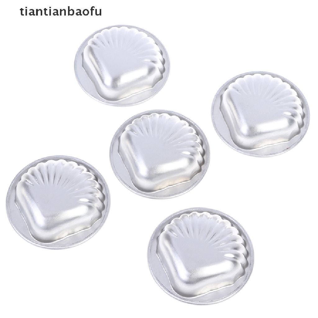 [tiantianbaofu] 5x Crafg Aluminium Alloy Handmade Cetakan Mandi Kue Bersoda Bentuk Kerang Laut Butik