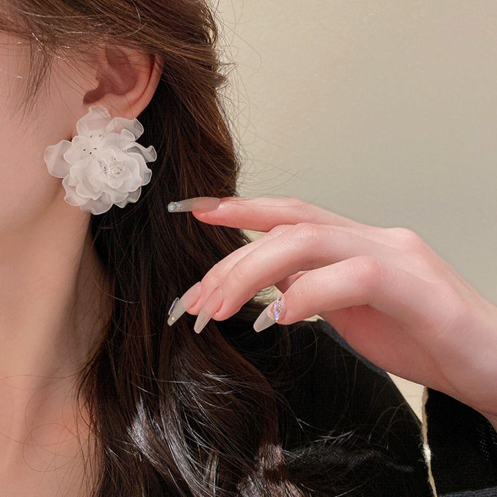 Anting Tindik Nanas Bunga Elegan925 Silver Needle Ear ornaments