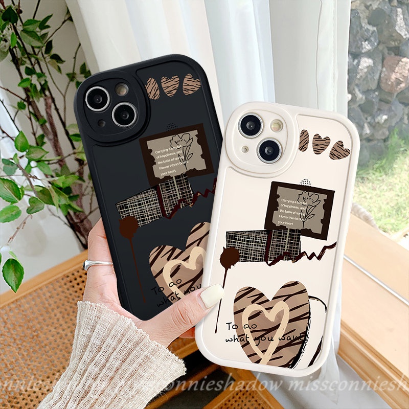 IPHONE Case Huruf Bunga Cinta Hati Sederhana Kompatibel Untuk Iphone11 12 14 13 Pro MAX 7plus XR 78 6 6s 14 Plus X XS MAX SE 2020 Soft TPU Back Cover