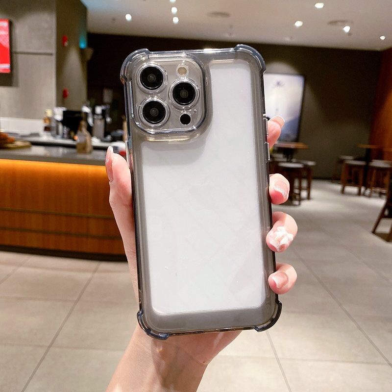 IPHONE Soft Case Tahan Guncangan Kompatibel Untuk Casing Iphone14 13 12 11 Pro Max XS Max X XR 7 +8 6 6S Plus TPU Transparan Unik Tombol Cover Pelindung Kamera
