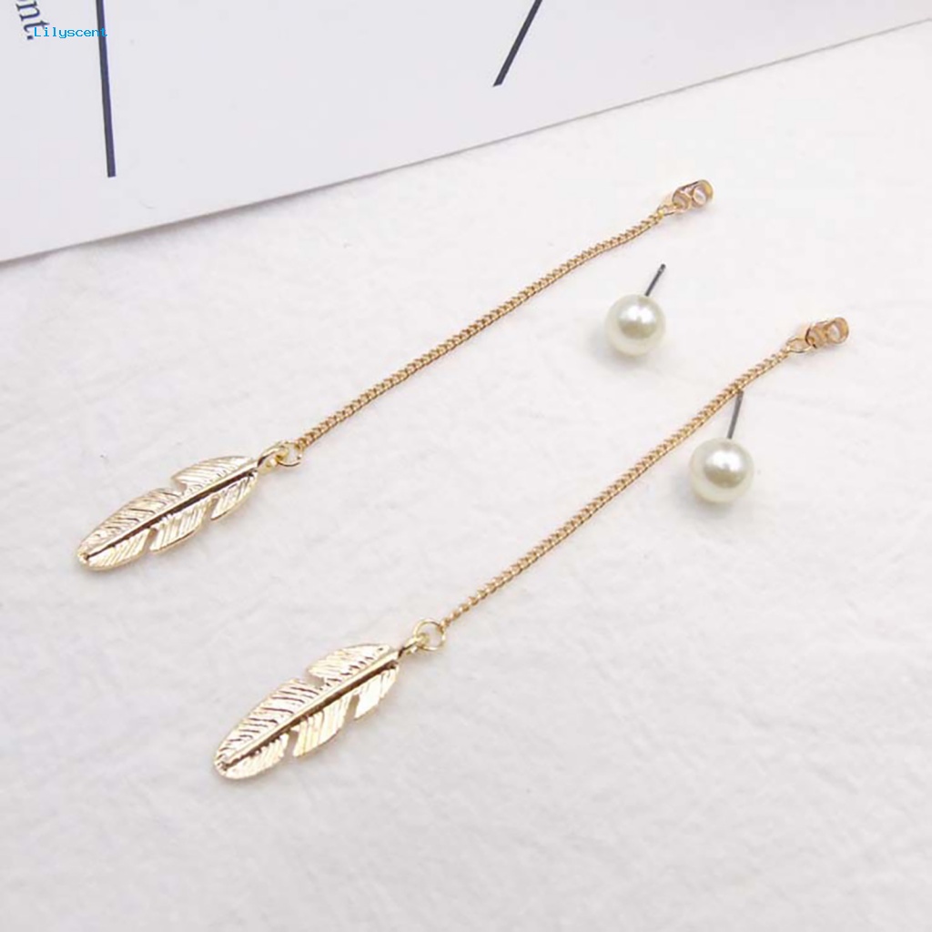 Anting Tetes Bahan Alloy Lilyscent Untuk Gadis Pearl Earing Mudah Digunakan