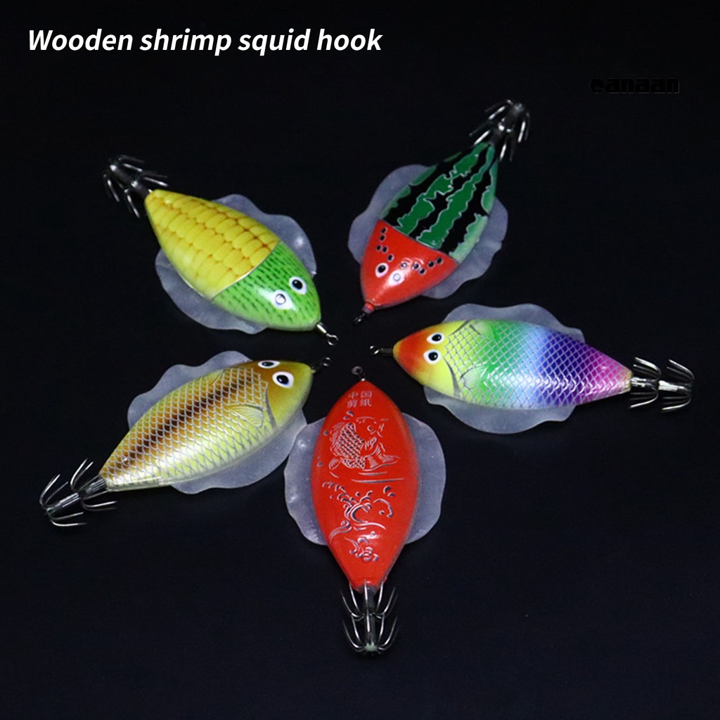 Cnn-10cm/14g Umpan Pancing Datar Luminous Squid Jigs Umpan Udang Kayu Plastik Untuk Memancing