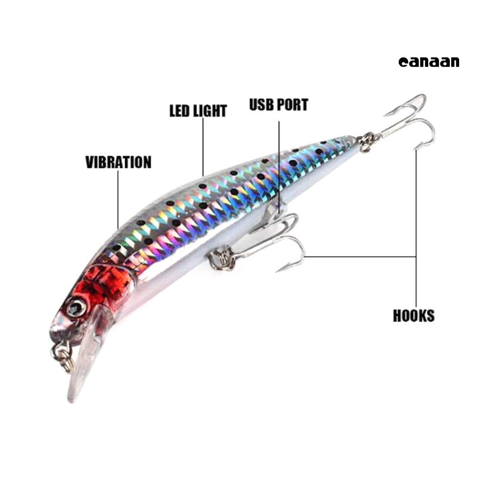 Cnn-12cm Memancing Buatan Manusia Hidup Keras Glow Lure Wobbler Air Ikan Umpan Renang