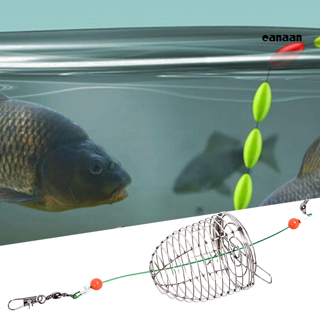 Cnn-kain Umpan Mancing Kandang Reusable Compact Size Tahan Karat Tahan Aus Dengan Musim Semi Meningkatkan Tingkat Memancing Stainless Steel Angling Lure Feeder Carp Fishing Tackle Cage Outdoor Fishing