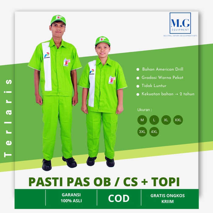 Terlaris Seragam Kerja Pertamina Staf Office Boy + Topi Baju Ob Spbu