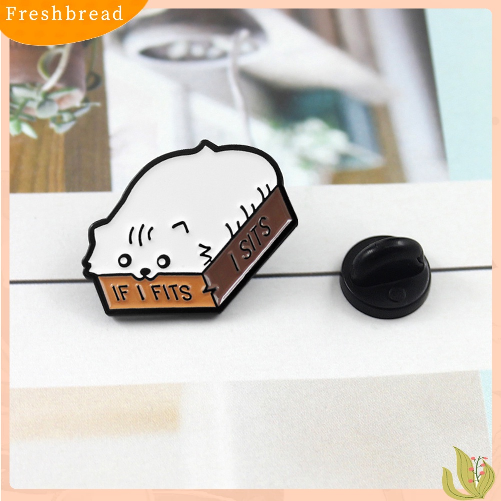 &lt; Freshbread &gt; Kartun Kucing Enamel Huruf Inggris Jika I Cocok I Duduk Bros Pin Kerah Badge Decor