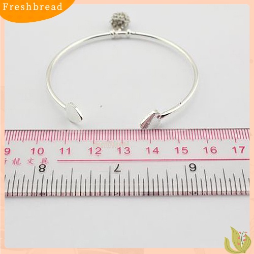 &lt; Freshbread &gt; Gadis Indah Berlian Imitasi Manis Pesona Hati Terbuka Gelang Adjustable Bangle Hadiah