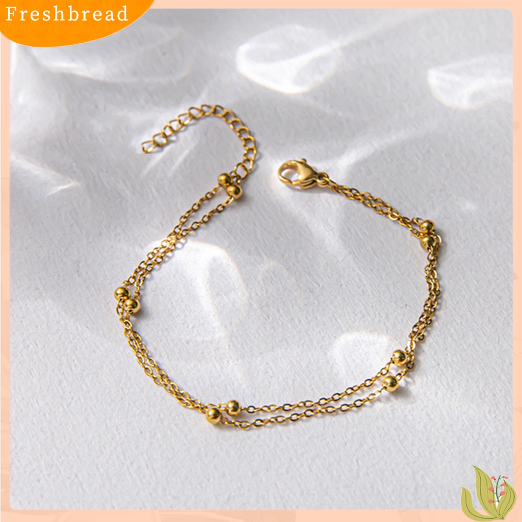 &lt; Freshbread &gt; Gelang Wanita Warna Solid Sederhana Bland Doubel-layer Dipanjangkan Panjang Wanita Bangle Perhiasan Perempuan