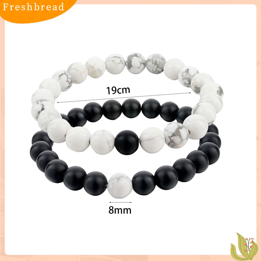 &lt; Freshbread &gt; 2Pcs Gelang Fashion Unisex 8mm Jarak Jauh Selamanya Gelang Hadiah Untuk Pasangan