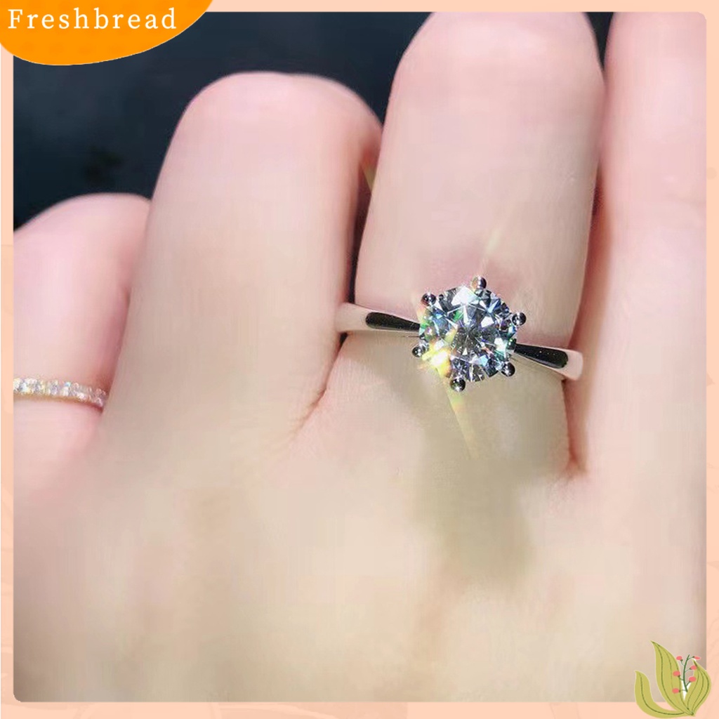 &lt; Freshbread &gt; Wanita Cincin Dipoles Tinggi Geometris Bersinar Berlian Imitasi Unfading Dekorasi Kilau Terang Lady Janji Pernikahan Band Cincin Wanita Perhiasan