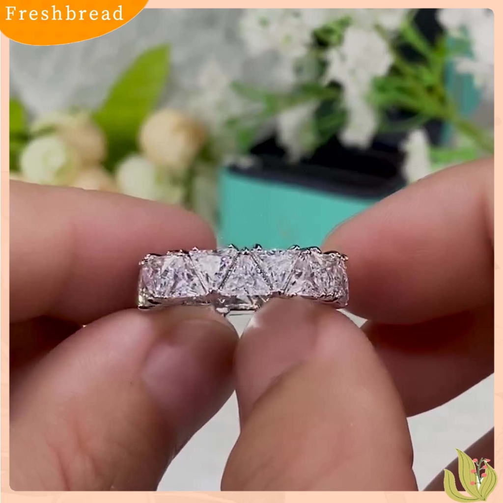 &lt; Freshbread &gt; Wanita Cincin Pengerjaan Halus Semua Pertandingan Tembaga Berkilau Elegan Jari Cincin Untuk Pertunangan