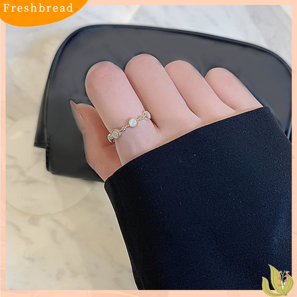 &lt; Freshbread &gt; Tembaga Cincin Terbuka Indah Perhiasan Perempuan Adjustable Opal Jari Cincin Aksesoris Wanita