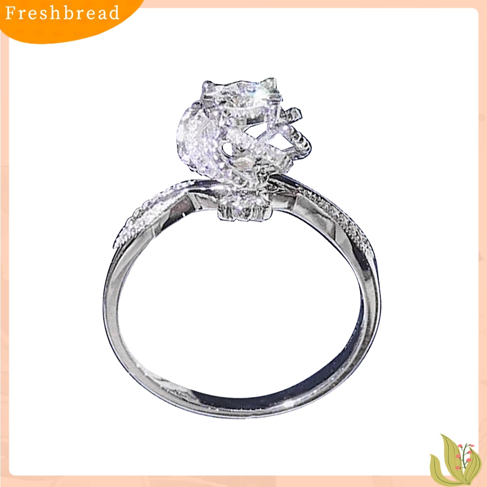 &lt; Freshbread &gt; Pernikahan Pertunangan Berongga Bunga Cubic Zirconia Jari Cincin Hadiah Perhiasan Pengantin