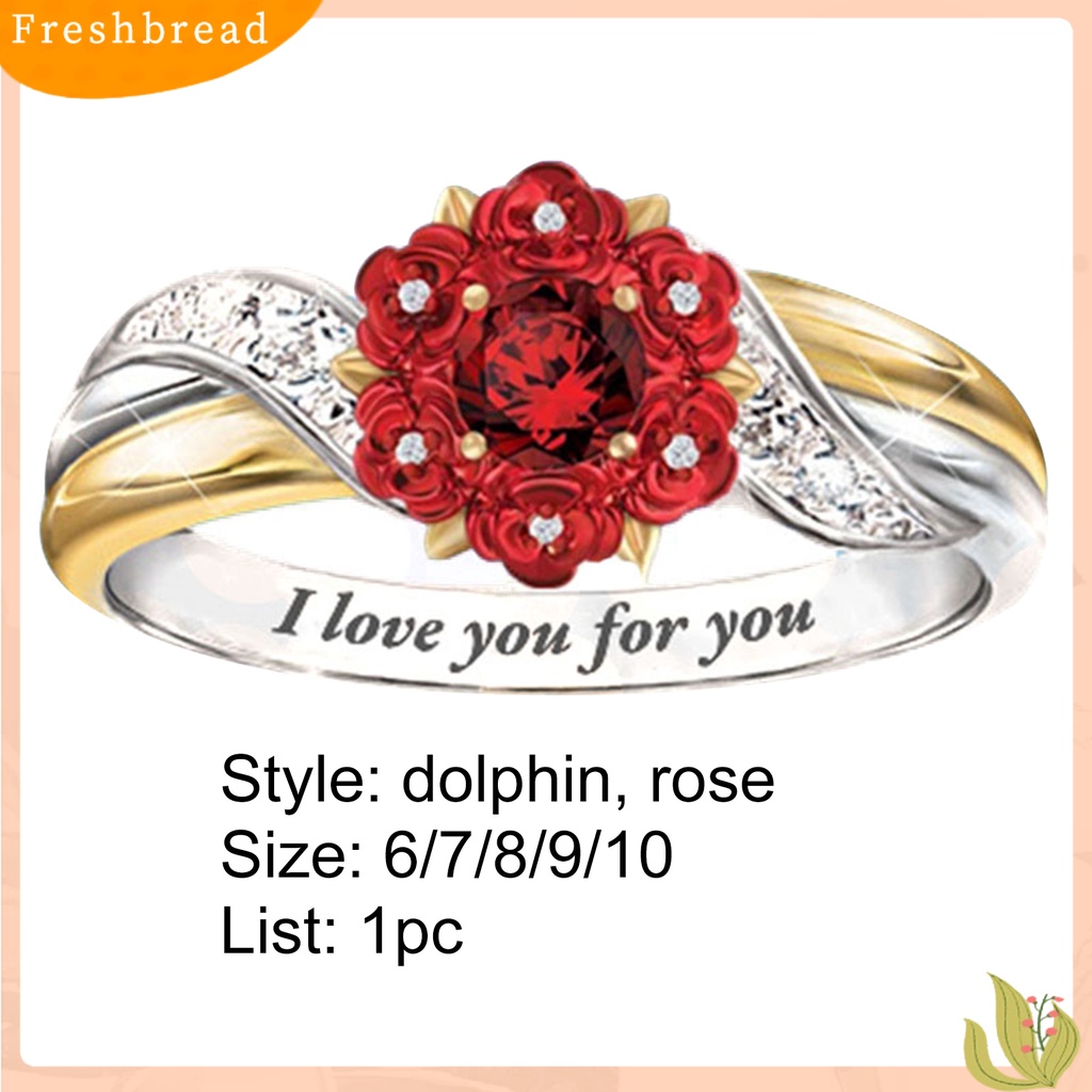 &lt; Freshbread &gt; Rose Ring Hias Cantik Portabel Wanita Cincin Hati Lumba Hewan Indah Untuk Pernikahan