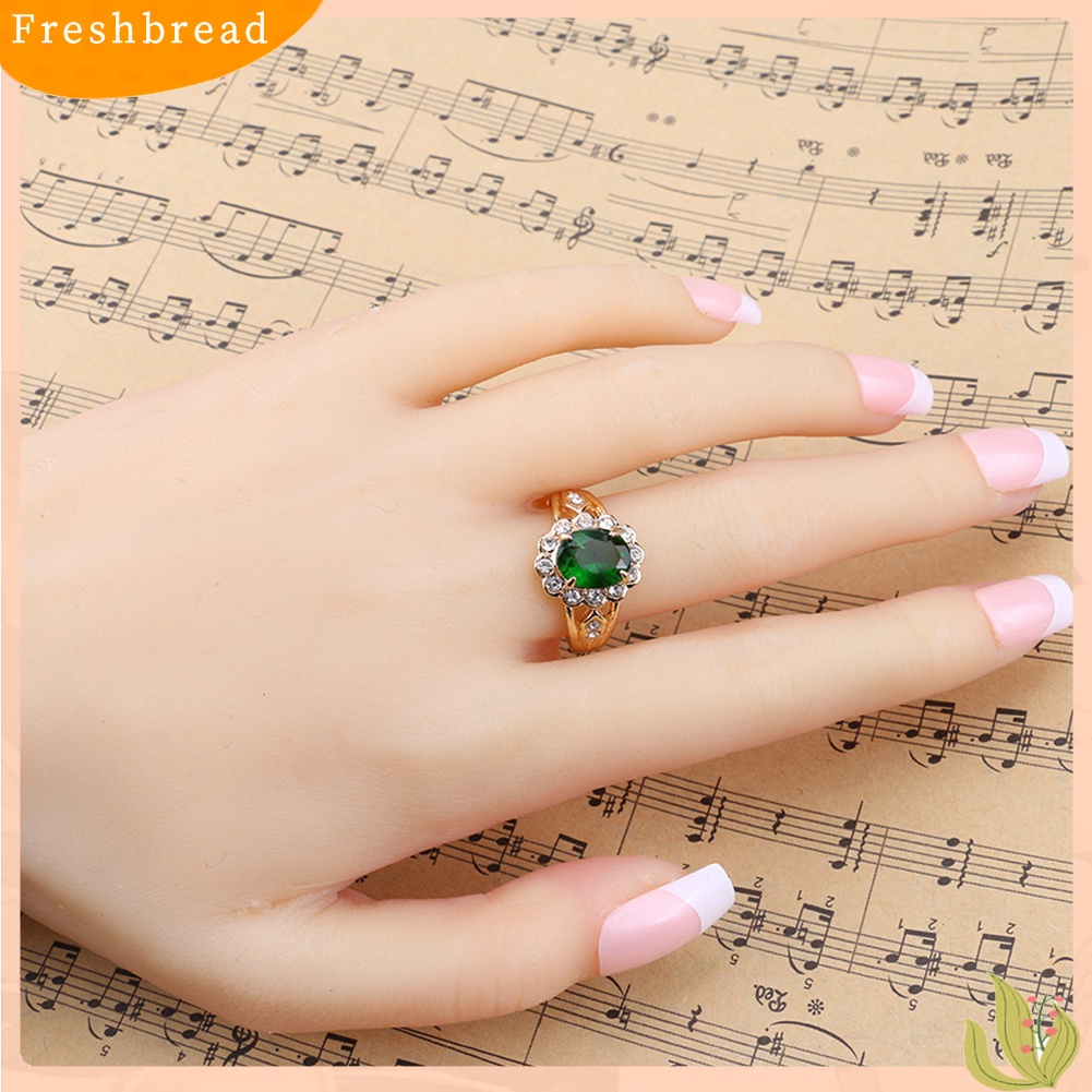 &lt; Freshbread &gt; Vintage Emerald Berlian Imitasi Bertatahkan Perhiasan Wanita Cincin Pesta Pub Club Dekorasi Hadiah