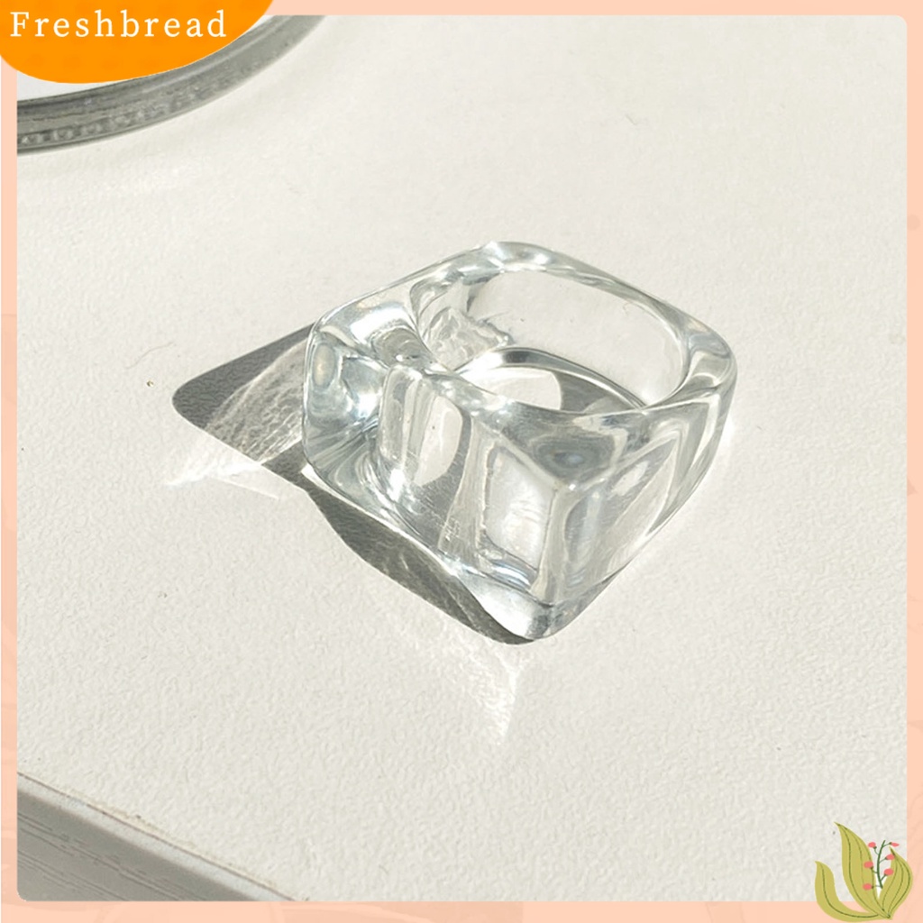 &lt; Freshbread &gt; Cincin Vintage Transparan Geometris Unisex Semua Cocok Cincin Simple Untuk Pacaran