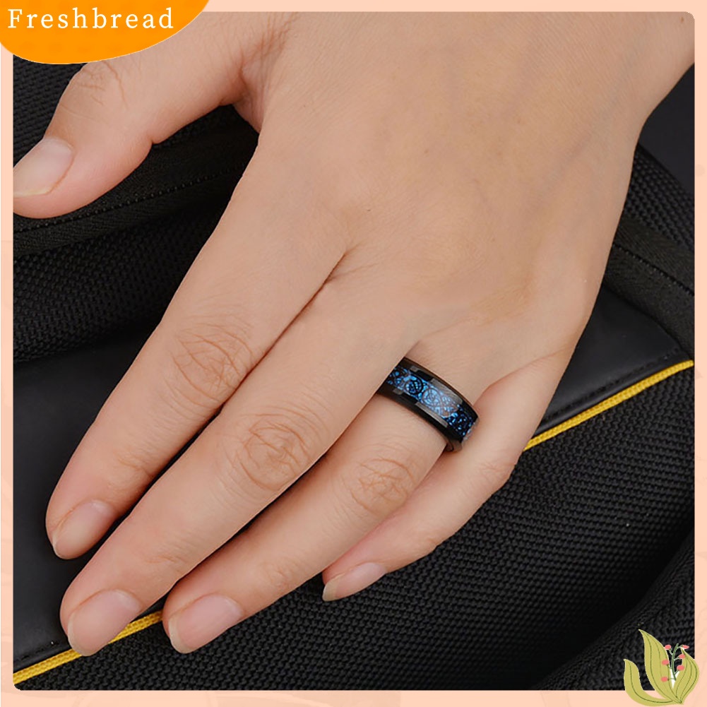 &lt; Freshbread &gt; Naga Berputar Lapisan Ganda Cincin Stainless Steel Pria Punk Jari Perhiasan Hadiah