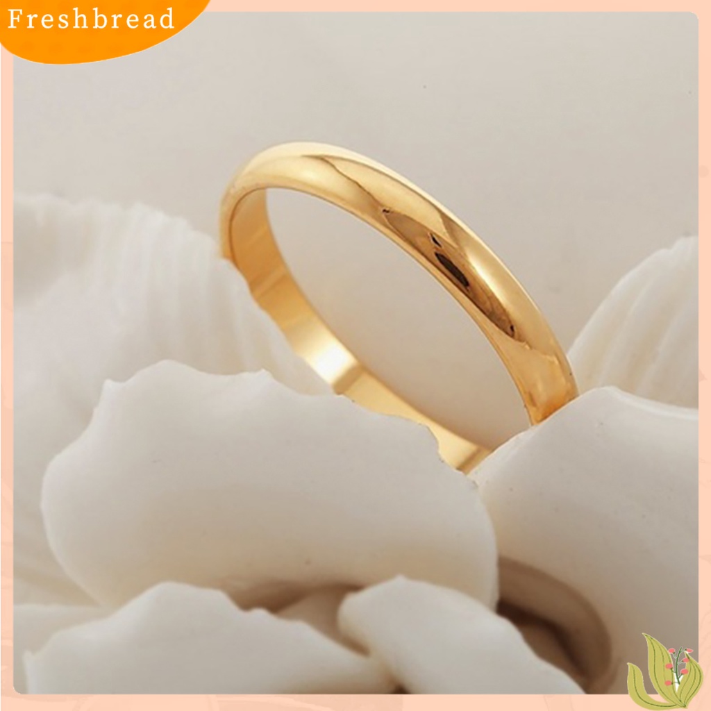 &lt; Freshbread &gt; Cincin Hadiah Perhiasan Sederhana Bahan Titanium Steel Cincin Band Pasangan Sederhana Untuk Perjamuan