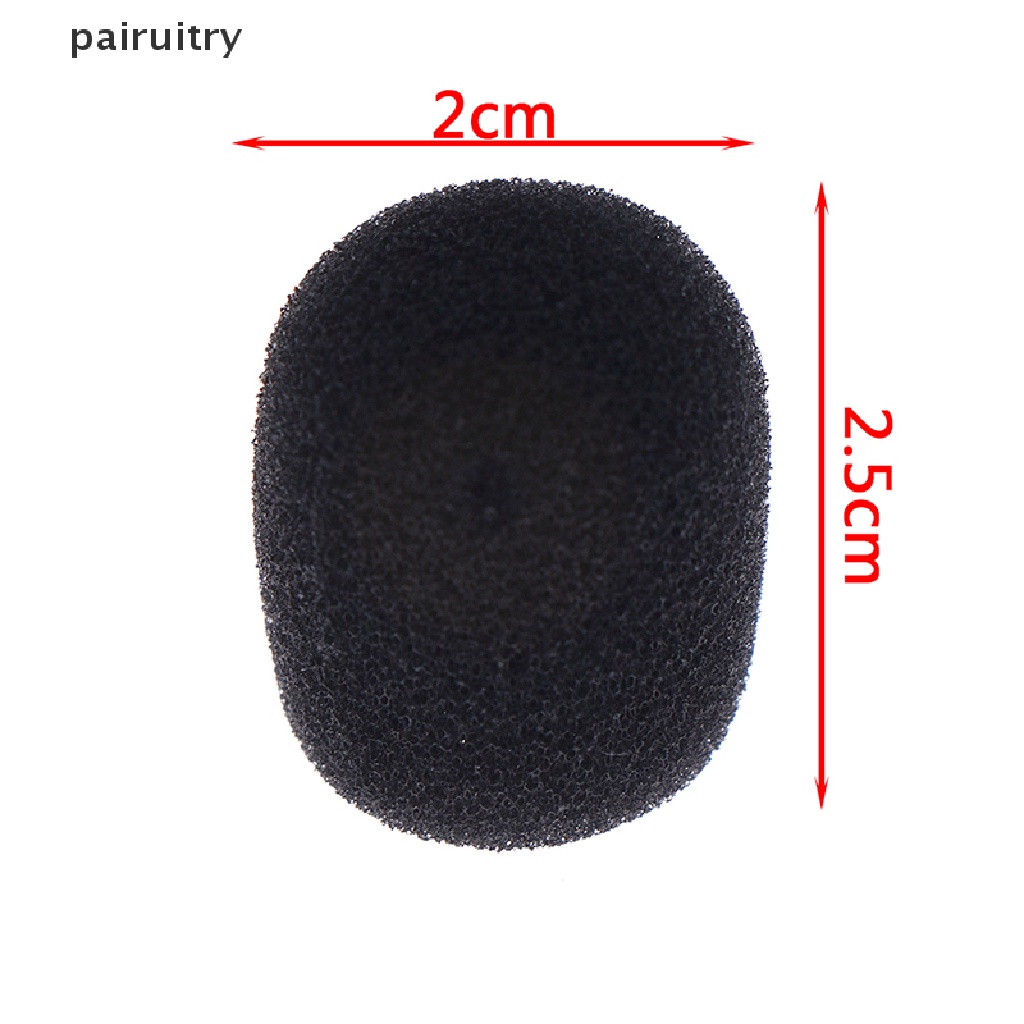 Prt 10pcs Headset Mikrofon Hitam Kecil Praktis Kaca Depan Spons Busa Mic Cover PRT