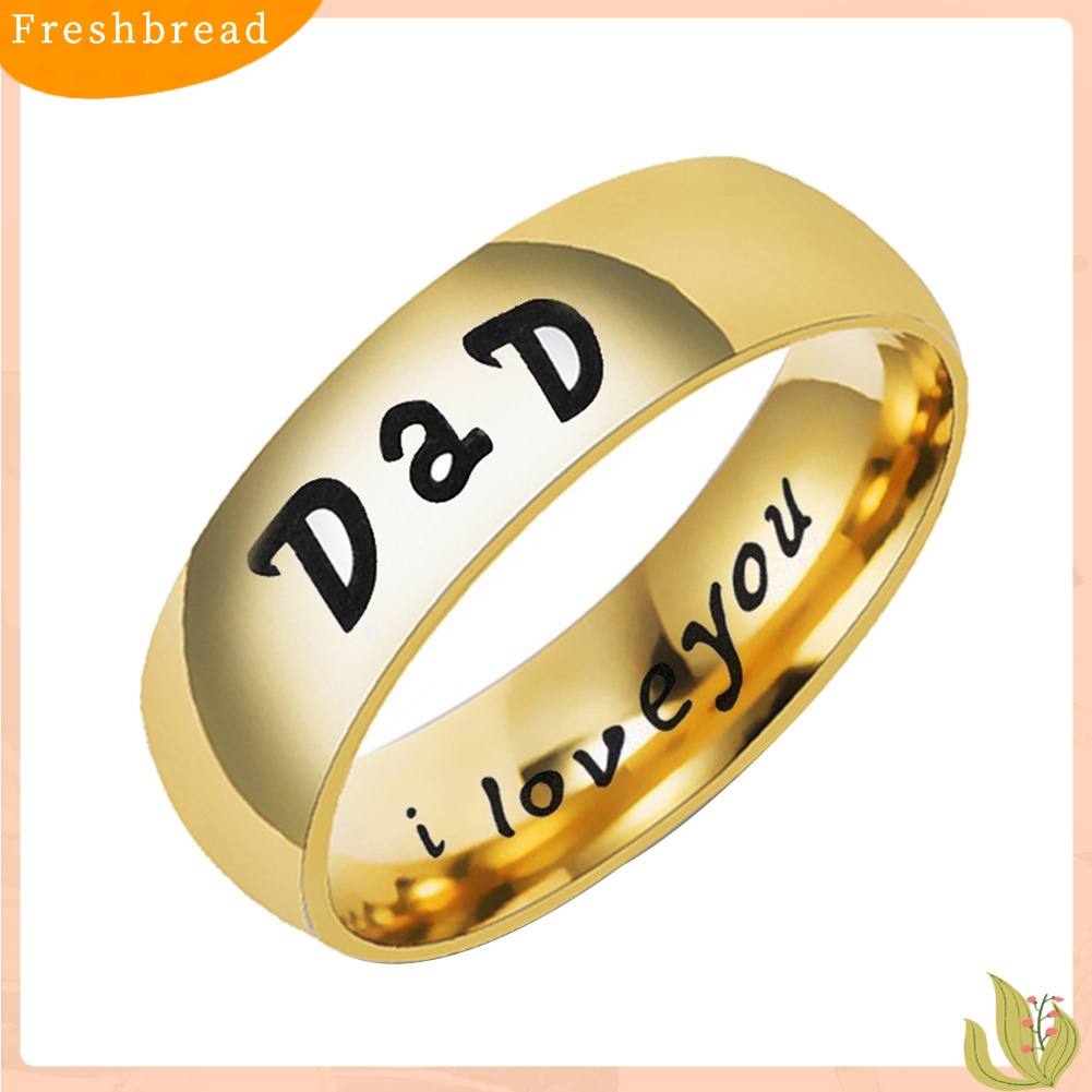 &lt; Freshbread &gt; Fashion Ibu Ayah Anak Perempuan Anak Huruf Band Stainless Steel Anggota Keluarga Cincin