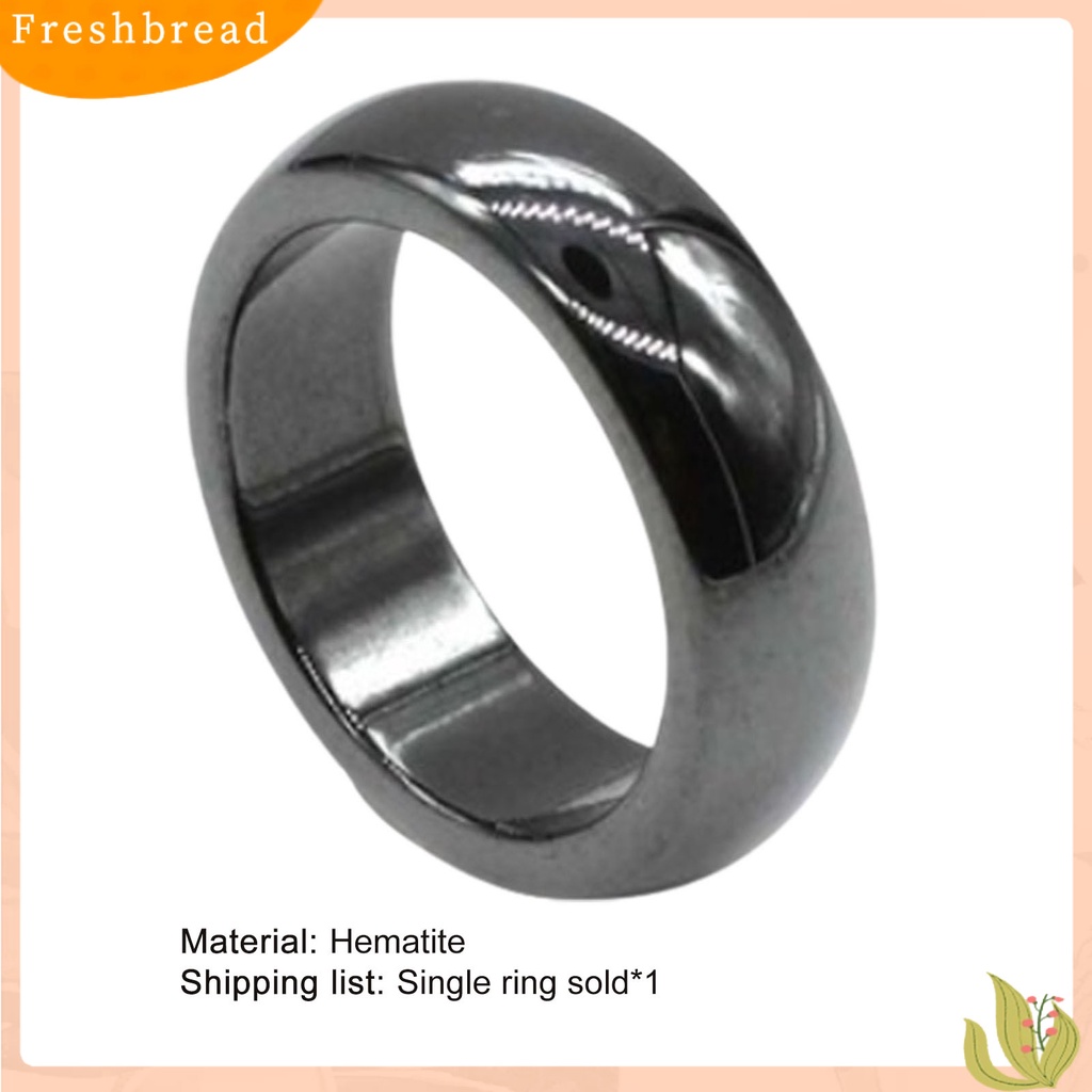 &lt; Freshbread &gt; Fashion Simple 6mm Lebar Flat Hematite ic Finger Ring Cincin Unisex Untuk Pacaran