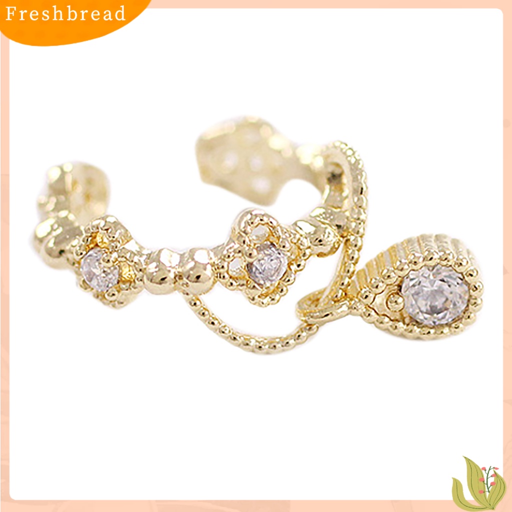 &lt; Freshbread &gt; 1Pc Ear Cuff Teardrop Pendant Hias Anting Tulang Rawan Wanita Tanpa Tindik Untuk Pesta Ulang Tahun