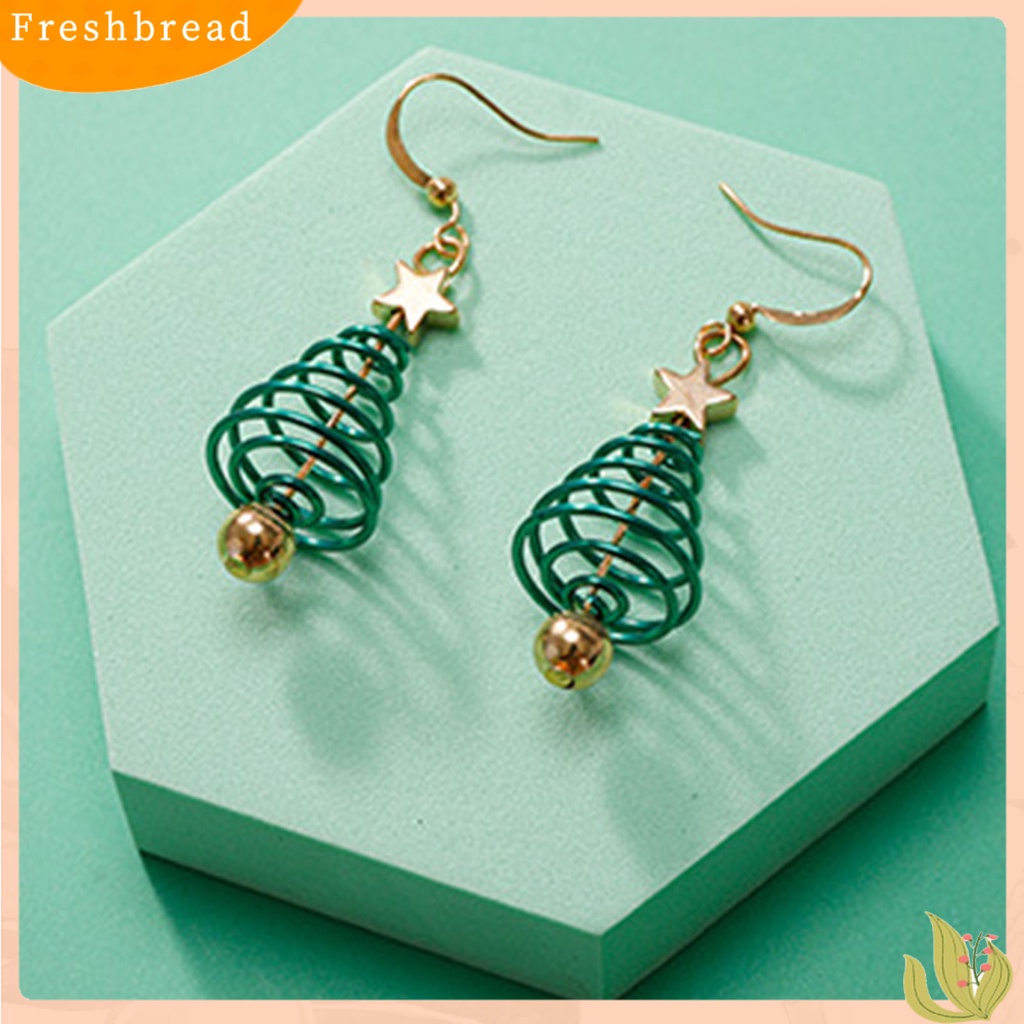 &lt; Freshbread &gt; 1pasang Anting Drop Motif Pohon Natal Anting Menjuntai Wanita Logam Nyaman Untuk Pernikahan